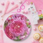 ピンクローズ ペーパープレート (パーティー)