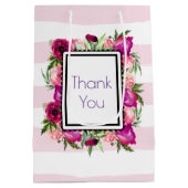 ピンクローズ&ポピーフローラブーケありがとう ミディアムペーパーバッグ (裏面)