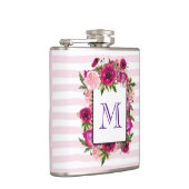 ピンクローズ&ポピーフローラブーケオンピンクストライプ色 フラスク (右)