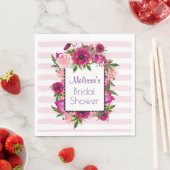 ピンクローズ&ポピーフローラブーケブライダルシャワー スタンダードランチョンナプキン (インサイチュ)