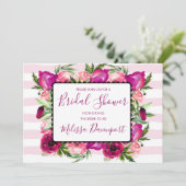 ピンクローズ&ポピーフローラブーケブライダルシャワー 招待状 (スタンド正面)