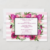 ピンクローズ&ポピーフローラブーケブライダルシャワー 招待状 (裏面)