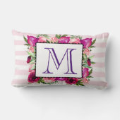 ピンクローズ&ポピーフローラブーケモノグラム ランバークッション (裏面)