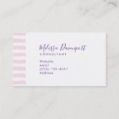 ピンクローズ&ポピーフローラブーケモノグラム 名刺 (裏面)