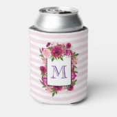 ピンクローズ&ポピーフローラブーケモノグラム 缶クーラー (缶裏面)