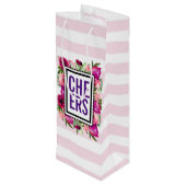 ピンクローズ&ポピーフローラブーケ応援 ワインギフトバッグ (裏面アングル)