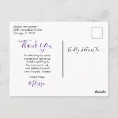 ピンクローズ&ポピーフローラブーケ感謝していパーティー ポストカード (裏面)