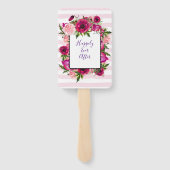 ピンクローズ&ポピーフローラブーケ結婚ス ハンドファン (裏面)