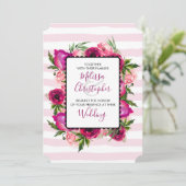 ピンクローズ&ポピーフローラブーケ結婚ス 招待状 (スタンド正面)