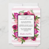 ピンクローズ&ポピーフローラブーケ結婚ス 招待状 (裏面)