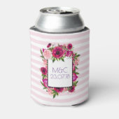 ピンクローズ&ポピーフローラブーケ結婚ス 缶クーラー (缶裏面)