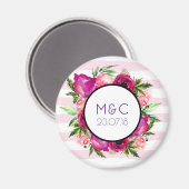 ピンクローズ&ポピーフローラ結婚ブーケの日 マグネット (正面/裏面)