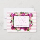 ピンクローズ&ポピーフローラ結婚ブーケ感謝していス サンキューカード (裏面)