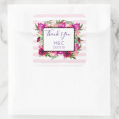 ピンクローズ&ポピーフローラ結婚ブーケ感謝していス スクエアシール (バッグ)