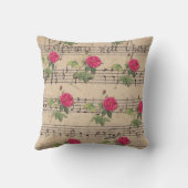 ピンクローズ&ミュージックシート装飾用クッション クッション (裏面)