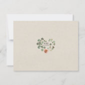 ピンクローズ&ユーカリハートウェディング素朴RSVP 招待状 (裏面)