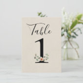 ピンクローズ&ユーカリ結婚ハート表番号 招待状 (スタンド正面)