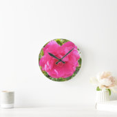ピンクローズ ラウンド壁時計 (ホーム)