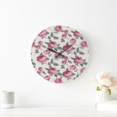ピンクローズ ラージ壁時計 (ホーム)