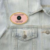 ピンクローズ&従業員名&ロゴ 名札 (インサイチュ)