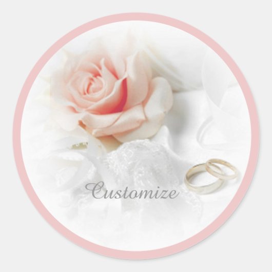 ピンクローズ&結婚ズリングや輪シール ラウンドシール (正面)