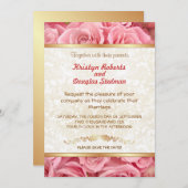 ピンクローズ – 結婚式招待状 セーブザデート (正面/裏面)