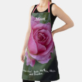 ピンクローズ – 花の写真 – マザーズデー – 文字 エプロン (インサイチュ)
