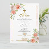 ピンクローズ&金ゴールドフレームバプティスメニュー メニュー (スタンド正面)