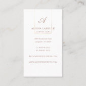 ピンクローズ&金ゴールド幾何学写真レイアウト&モノグラム 名刺 (裏面)