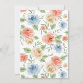 ピンクローズ&金ゴールド葬儀お祝いオブ・ライフ 招待状 (裏面)