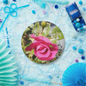 ピンクローズ#2 ペーパープレート (パーティー)