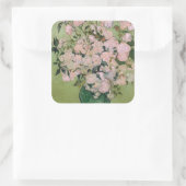 ピンクローズ(F682)ヴァンゴッホファインアート スクエアシール (バッグ)