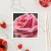 ピンクローズIかわいらし花の写真 スタンダードカクテルナプキン (インサイチュ)