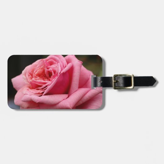 ピンクローズIかわいらし花の写真 ラゲッジタグ (正面横)