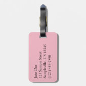 ピンクローズIかわいらし花の写真 ラゲッジタグ (裏面縦)