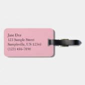 ピンクローズIかわいらし花の写真 ラゲッジタグ (裏面横)