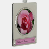 ピンクローズIIIガーデンフローラ シルバープレートバナーオーナメント (右)