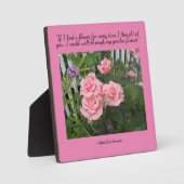 ピンクローズThoughts of You Tabletopプラーク フォトプラーク (正面)