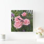 ピンクローゼアクリルウォールクロック スクエア壁時計 (ホーム)