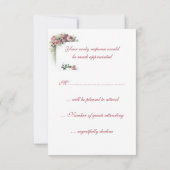 ピンクローゼウディングRSVP 出欠カード (裏面)