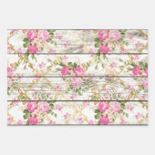 ピンクローゼオンホワイトバーンボード ラッピングペーパーシート (正面)