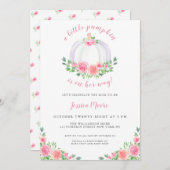 ピンクローゼカボンプキンベビーシャワー 招待状 (正面/裏面)