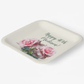 ピンクローゼスの特別バースデーパーティー ペーパープレート (傾斜あり)