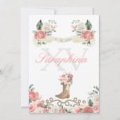 ピンクローゼスウエスタンマリアチ女性のカーボーイキンセアニラ 招待状 (裏面)