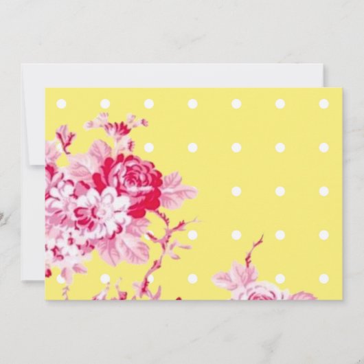 ピンクローゼスオンイエローウ結婚式招待状 招待状 (正面)