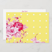 ピンクローゼスオンイエローウ結婚式招待状 招待状 (正面/裏面)