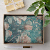 ピンクローゼスオンティール（緑がかった色） 薄葉紙 (ギフト)