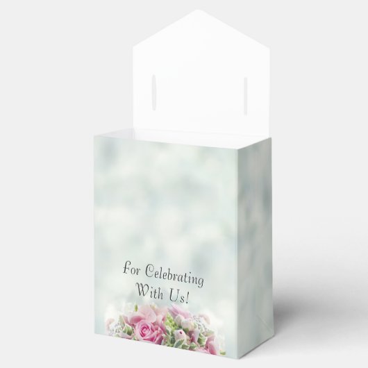 ピンクローゼスサンキュー結婚式の引き出物ボックス フェイバーボックス (オープン)