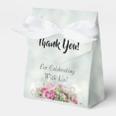 ピンクローゼスサンキュー結婚式の引き出物ボックス フェイバーボックス (正面サイド)