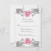 ピンクローゼスシルバー25周年結婚RSVP 出欠カード (裏面)